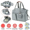 thumbnail image 6 of Breast Pump Bag Moclever Diaper Tote Bag with Detachable Shoulder Strap Side Pocket Free Bibs Compatible with Spectra S1 S2 Medela Light Grey, 6 of 12