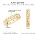 thumbnail image 5 of Rosec Jewels Designer Lab Grown Diamond Wedding Band with Twisted Rope - EF-VS Quality Certified - With Jewelry Box, 14K Yellow Gold, US 10.00, 5 of 6