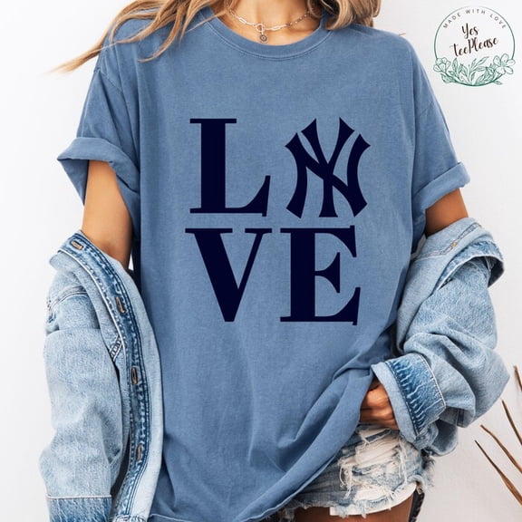 Women's NY Baseball Tee: Comfort Colors Ring-Spun Cotton Fan Shirt