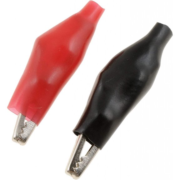 KarParts360 Alligator Clips | Steel | Black; Red | Polyvinyl Chloride Jacket | 1.5MM Maximum Amperage | 0.25 Inches Clamp Maximum Opening Size