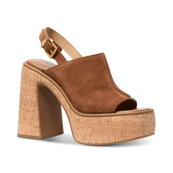 Michael Kors LUGGAGE Women's Leia Platform Sandal, US 5.5