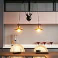 thumbnail image 3 of Quickway Imports Industrial Adjustable 2 Bulb Pulley Wired Ceiling Hanging Light Fixture, Black Decorative Chandelier for Modern or Industrial Style Restaurant, Bar, or Kitchen, 3 of 8