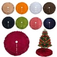 thumbnail image 2 of Visland Velvet Christmas Tree Skirt 48 Inch Ruffled Holiday Tree Skirt Rustic Xmas Tree Decoration Soft Festive Tree Apron for Cozy Celebrations, 2 of 8
