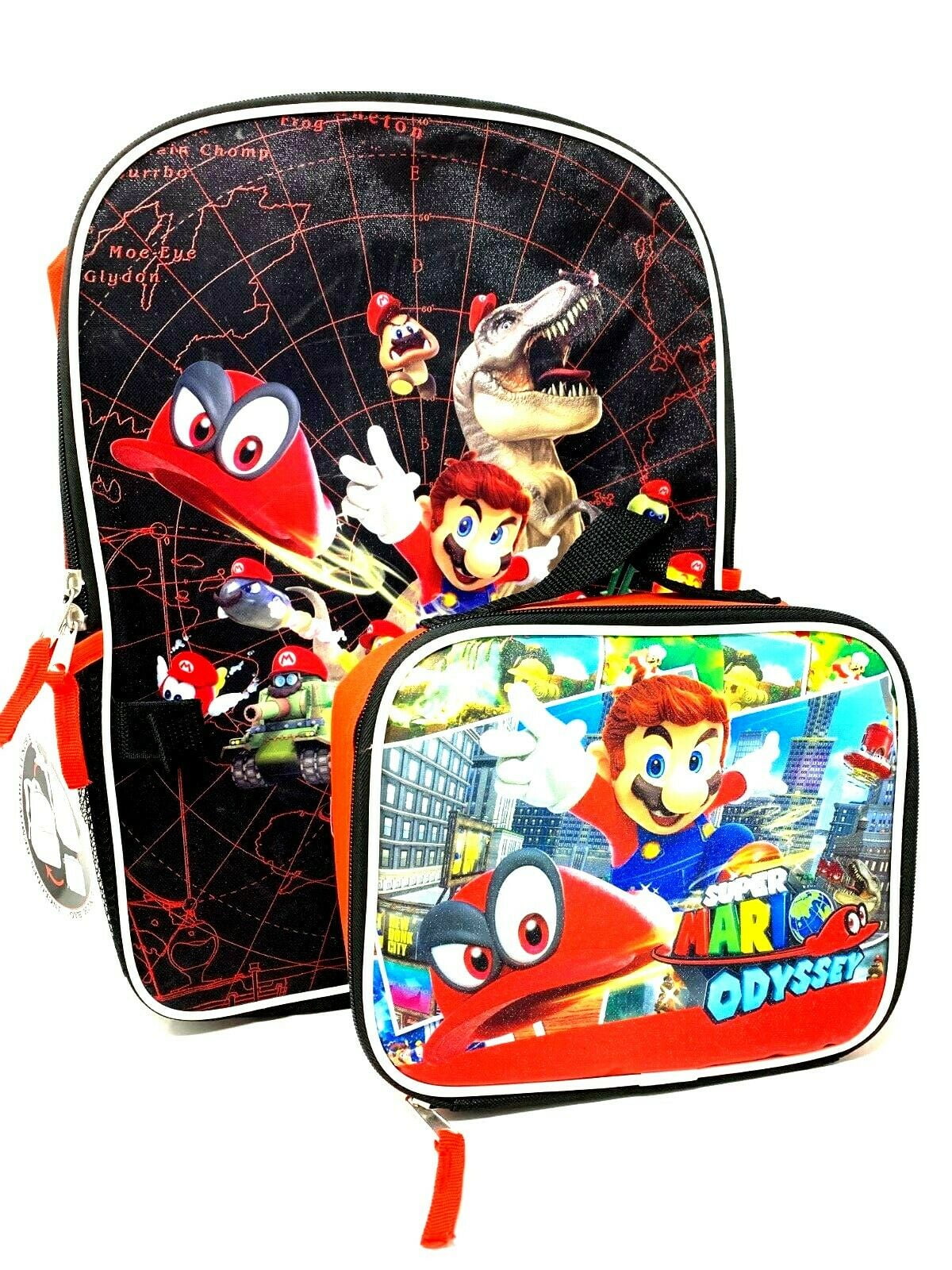 school bags with lunch box