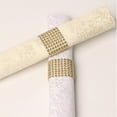 thumbnail image 3 of ICQOVD 50pc Bling Diamond Rhinestone Mesh Wrap Napkin Wedding Decor Gold, 3 of 5