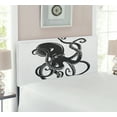 thumbnail image 2 of Octopus Headboard, Black Danger Cartoon Octopus Characters with Curling Tentacles Swimming Underwater Art, Upholstered Decorative Metal Bed Headboard with Memory Foam, Twin Size, Black, by Ambesonne, 2 of 4