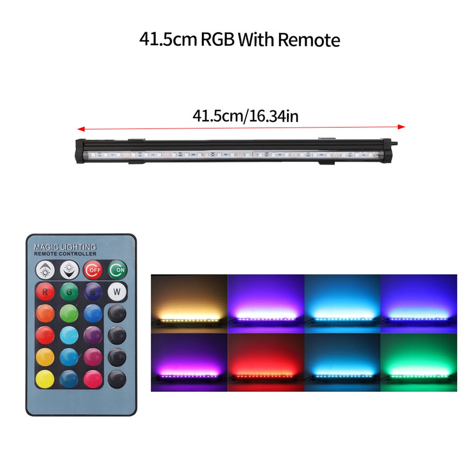 Amdohai Fish Tank Light LED Aquarium Light Fish Tank Bubble Light with Remote Controller 16