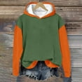 thumbnail image 3 of ZyeKqe Womens Hoodies Color Block Loose Long Sleeve Pullover Tops Fleece Lined Patchwork Dressy Sweatshirts, 3 of 4