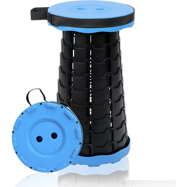 Taburete telescópico plegable, taburete retráctil portátil para adultos, asientos plegables plegables mejorados con capacidad de carga de 550 libras