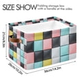 thumbnail image 4 of Yayeee 2 Pack Canvas Storage Basket with Handles for Shelves Fabric Bins Closet Organizer, Gray Checkered Pattern, 4 of 8