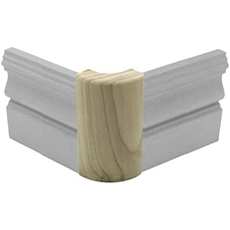 3/4" x 2 1/4" x 4" Poplar (Paint Grade) Outside Radius Corner Base Block Bullnose - Fits 3/4" Radius, Trim Molding (12)