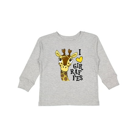 

Inktastic I Love Giraffes Gift Toddler Boy or Toddler Girl Long Sleeve T-Shirt