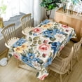 thumbnail image 5 of 60x84inches Floral Rectangle Tablecloth Blue Pink Flowers Blossom Printed Table Cloth Waterproof and Washable Fabric Table Cover for Kitchen Dining Room Living Room Patio Home Decors, 5 of 7