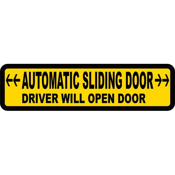 StickerTalk Automatic Sliding Door Driver Will Open Vinyl Sticker, 8 inches x 2 inches