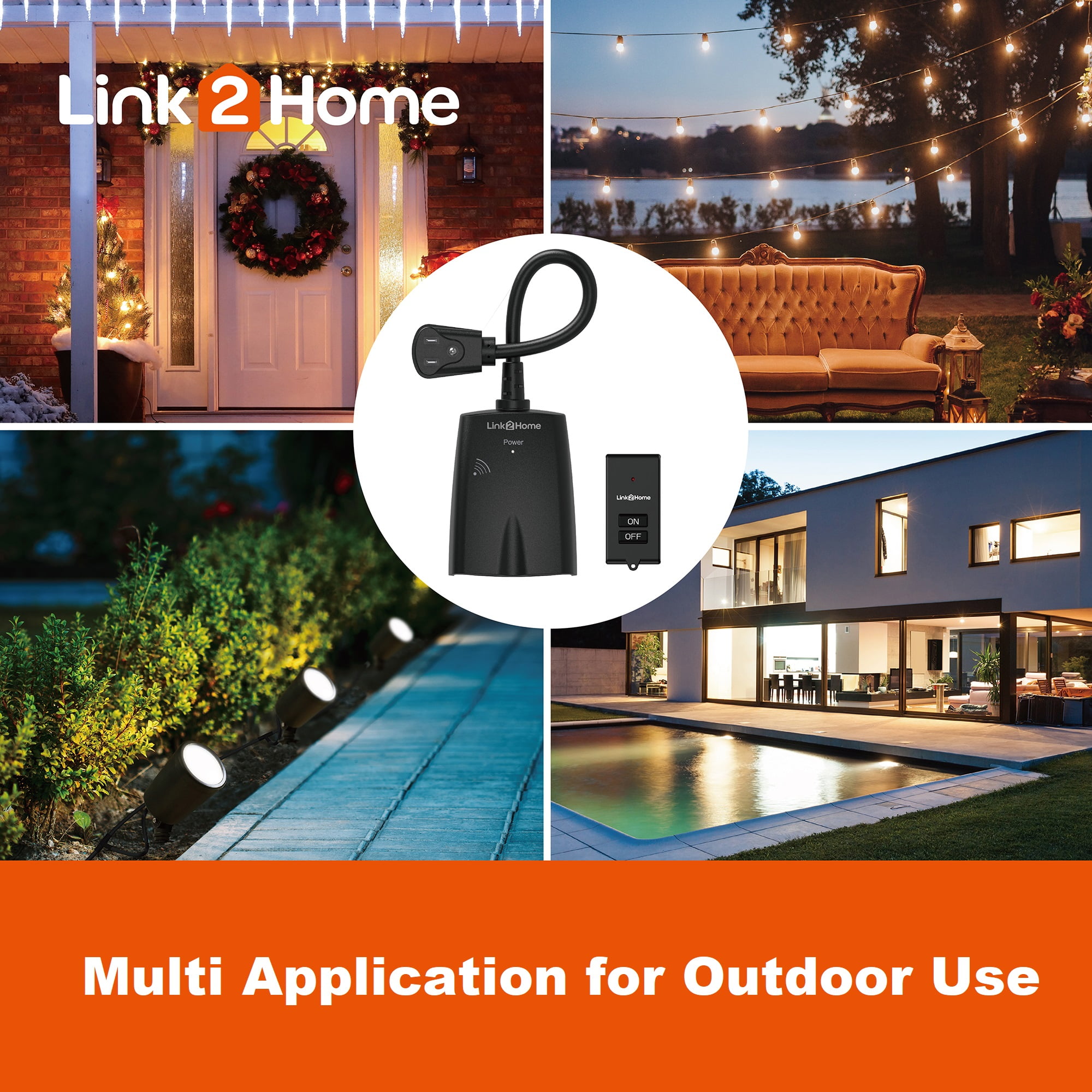 Link2Home Outdoor Weatherproof Wireless Remote Control Double Outlets, 100  ft. Range, Pre-Programmed at Tractor Supply Co.