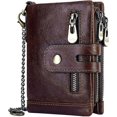 thumbnail image 1 of Men's Wallet Rfid Blocked Leather Wallet (brown) With Zippered Coin Pocket Credit Card Holder Anti-theft Wallet, 1 of 5
