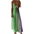 thumbnail image 1 of LAICAIW Robe d'Été Teinture sur Nœuds Florale Col en V Aguichant Sans Manches Femme Longue Mode Ample Maxi Robes Plage Fête Robe d'Été, 1 of 4