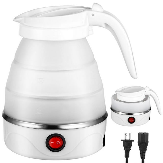 0.6L Foldable Travel Electric Kettle, 600W 110V Collapsible Electric Kettle, Small Food-Safe Silicone Water Boiler for Making Coffee & Tea , Portable Kettle for Hotels, RV Trips, Camping