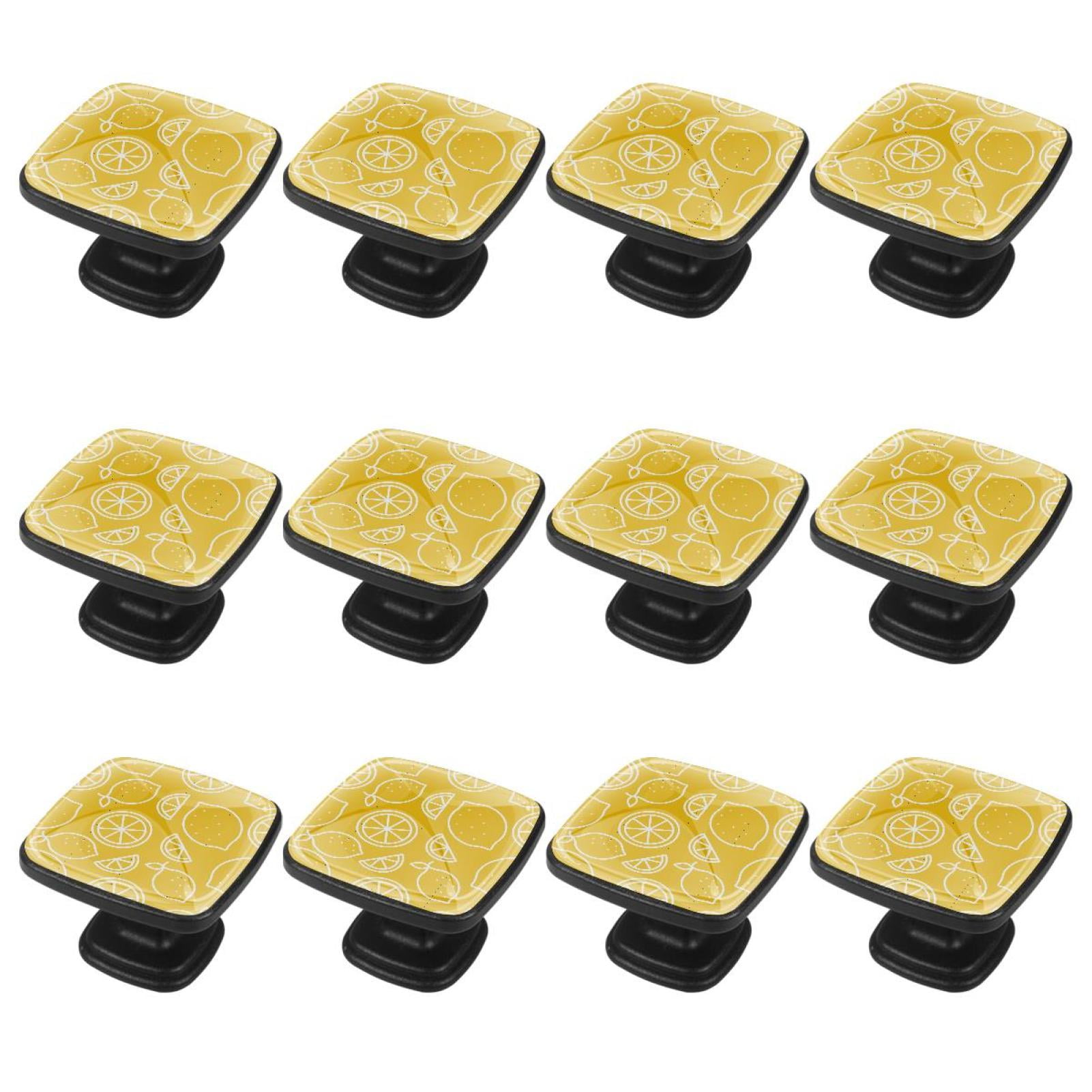 Ownta 30mm Lemon Tropical Fruit Pattern Yellow Door Knobs for
