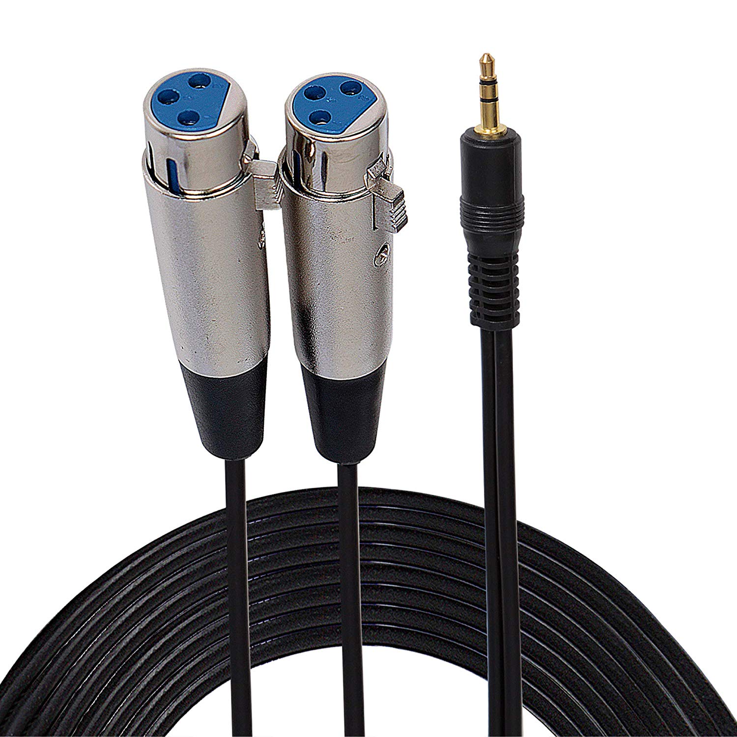 XLR Y Adapter Cable Splitter 6 Ft 12 Gauge 3.5mm Male to Dual Female