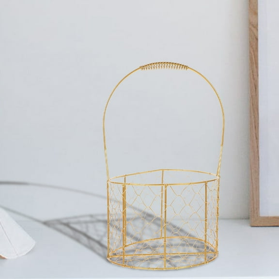 Raindrops 1Set Small Wire Basket for Decorative Storage with Handle for Hosts