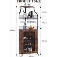 thumbnail image 3 of Industrial 5 niveles de esquina bar gabinete con glass holder - estilo rural liquor gabinete con estante y door para home bar, coffee bars, 3 of 9