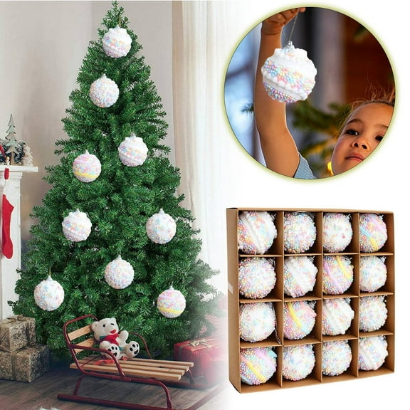 Christmas Balls Ornaments / Christmas Trees Ornaments Set, 2.36 Inch, 16PCS, Foam Material, Durablity & Shatterproof, Decor for Christmas Trees, Holiday Party, Wedding, Wreaths, Garlands, Home