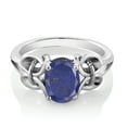 thumbnail image 2 of Gem Stone King 2.00 Ct Oval Blue Lapis 925 Sterling Silver Ring, 2 of 5