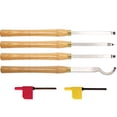thumbnail image 2 of AT04 Carbide Tipped Wood Turning tools Lathe set Rougher Detailer Finisher Swan Neck Hollower with Solid Wood Handle and Diamond Round Square Carbide Inserts 4pcs, 2 of 4