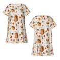 thumbnail image 5 of Salouo Squirrel Print Short Sleeve Sleepshirt for Womens Comfy Nightgown Scoopneck Cute Nightdress Ruffle -X-Large, 5 of 7