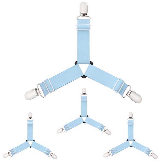 Soporte de esquina de cama con 3 Clips, sujetadores para sábanas, Clips para funda de colchón, sábanas de alta resistencia, correas elásticas ajustables Tan Jianjun unisex
