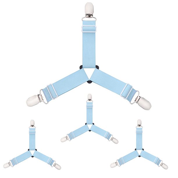 Soporte de esquina de cama con 3 Clips, sujetadores para sábanas, Clips para funda de colchón, sábanas de alta resistencia, correas elásticas ajustables Tan Jianjun unisex