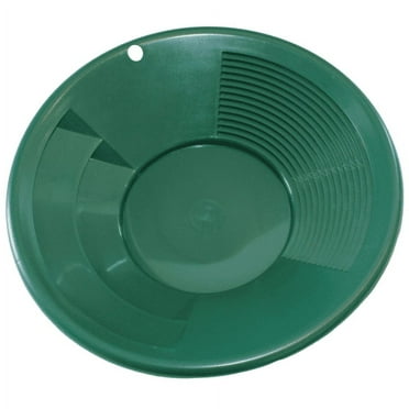 8" GREEN Plastic Gold Pan w/ Shallow & Deep Riffles for Gold Prospecting