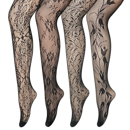 

4pairs/pack For Women Sexy Hollowed High Waist Fishnet Panty Elastic Party Daily