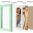 thumbnail image 2 of Vittanly 4x6 Picture Frame, Premium Material with Shatter Resistant Plexiglass, Display Pictures 3.5x5 with Mat or 4x6 without Mat, Photo Frame for Wall or Table Top Display, Light Green, 1 Pack, 2 of 6