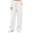 thumbnail image 2 of ClodeEU Women Elastic High Waist Wide Leg Sweatpants ,Casual Loose Pant with Pcokets ,Women's Plus M, 2 of 9