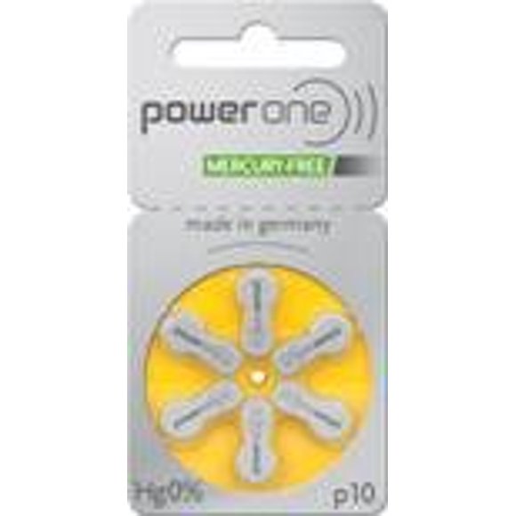 PowerOne Mercury Free Hearing Aid Batteries Size 10