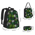 thumbnail image 2 of Pofeuu Tropical Leaves1 Print Backpack Travel Backpacks With Lunch Bag Pencil Bag Set 3 pcs Set Cartoon Backpack, 2 of 7