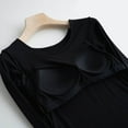 thumbnail image 6 of ZyeKqe Pajamas Tops for Women Built in Bras Long Sleeve Sleep Shirts Crewneck Undershirts Basic Layers Soft Loungewear, 6 of 7