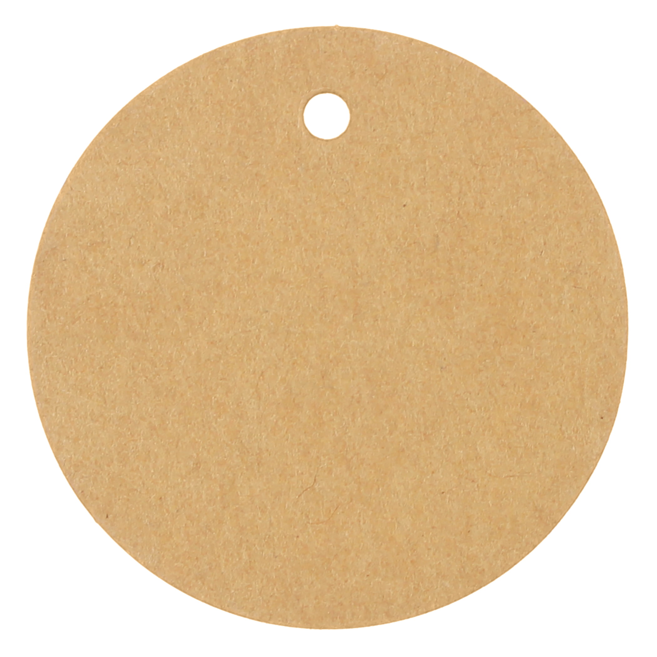 CleverDelights 2" Kraft Gift Tags 100 Pack Round Circle Brown Paper