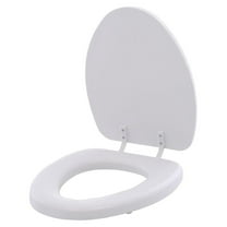 Bemis 113000 Elongated Soft Toilet Seat - White, Easy Clean Hinges, Molded Wood - Quick Removal for Cleaning