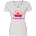 thumbnail image 3 of Inktastic Summer Enjoy the Sunshine Carolina Beach North Carolina Pink Women's V-Neck T-Shirt, 3 of 5
