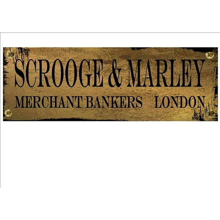 Metal Tin Sign Scrooge Christmas Carol Vintage Style Metal Sign Christmas Decor Wall Decoration Art 4x16 Inch