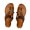 Brown, variant on Xinyolin 1 Pair Slip-on Open Toe Beach Sandals Faux Leather Retro Bohemian Clip-Toe Flat Slippers Walking Shoes
