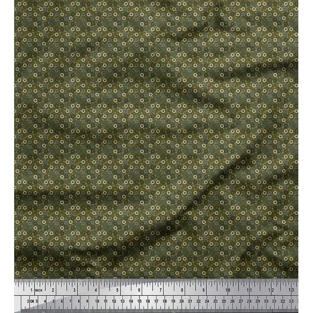 Soimoi Poly Georgette Fabric Circle Small Print Fabric by The Yard 42 Inch Wide