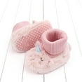 thumbnail image 3 of URMAGIC Baby Boy Girl Indoor Faux Booties Toddler Cartoon Winter Shoes Infant Fleece Slippers, 3 of 5
