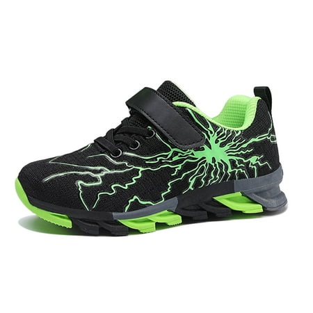 TJAZFJPA Toddler Boy Sneakers Light up Foreign Trade Sports Shoes Breathable Fly Woven Mesh Sports Shoes Non and Lightweight Running Shoes for Boys Girls Middle and Young Children