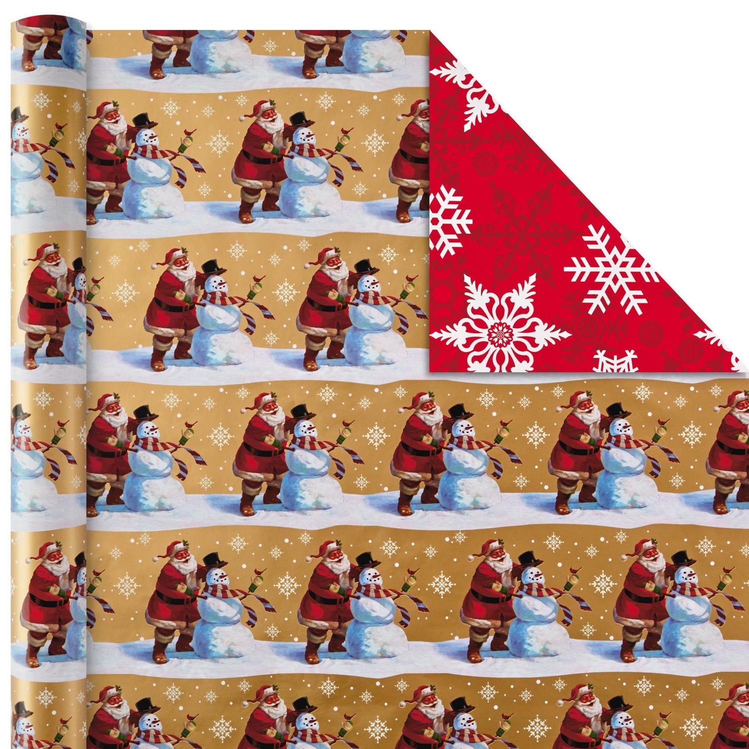 Hallmark Reversible Christmas Wrapping Paper Bundle, Traditional (Pack of 4, 150 sq. ft. ttl.)