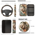 thumbnail image 5 of Uorisanigo Car Accessories Set Sloth Flower with Front and Back Seat Covers,Shift Knob Handbrake Covers,Seat Belt Pads,Steering Cover,Headrest,Middle Console Cover,Coasters,Key Chains,18pcs, 5 of 7