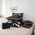 thumbnail image 6 of Feelyou Modern Automobile Teens Twin Bedding Sets 7-Piece, Black White Checkered Flag Bedding Comforter Set, Racing Car Reversible Sheet Sets, Luxury Bedroom Decor, 6 of 8